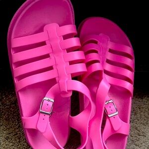 Vibrant Pink Strappy Sandals